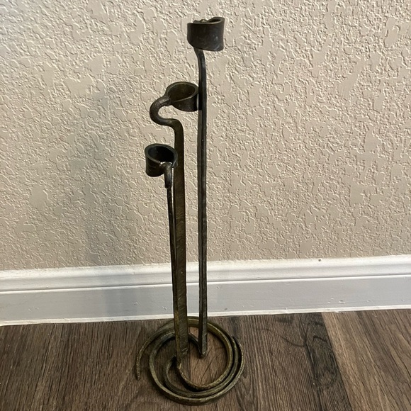 Vintage Wrought Iron Brutalist Style Candlestick Holders - Picture 7 of 10